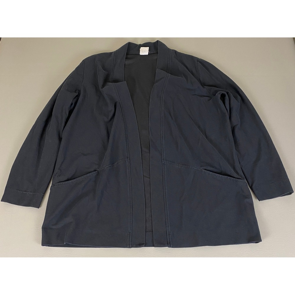 Vintage Weekenders Cardigan Jacket XL Blue Made In Canada Open Knit Pockets